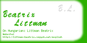 beatrix littman business card